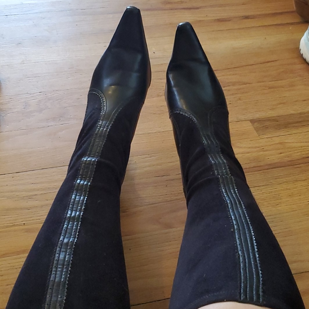 Cute faux suede high boots